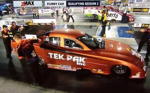Orange tek pak drag race funny car