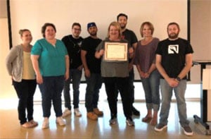 Workplace wellness award team photo